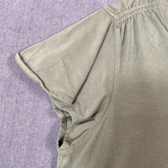 Chicos Olive Green V-Neck Short Sleeve Shirt Pima Cotton & Modal  Womens Size L - Picture 4 of 9